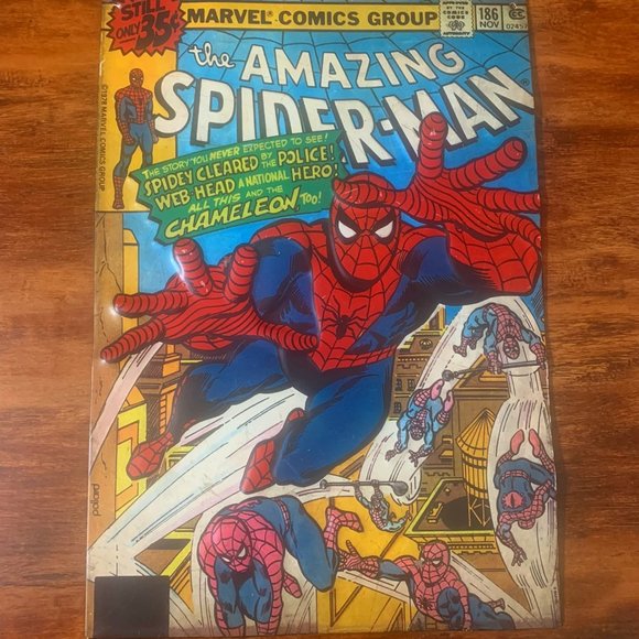 Vintage Marvel The Amazing Spiderman Comic Metal Plate Rare Collectable 186 1978